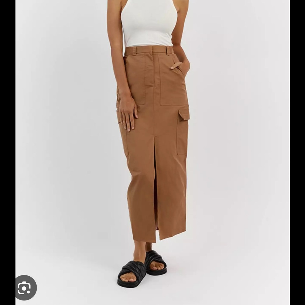 DISSH Tan Midi Cargo Skirt